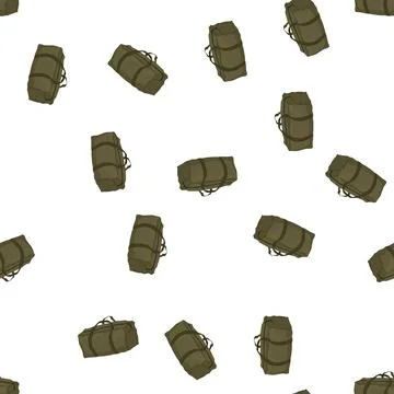 Pattern tent bag camp cartoon vector 스톡 일러스트