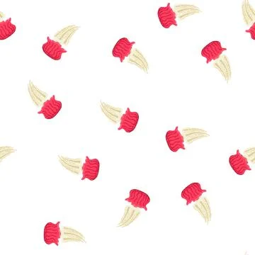 Pattern tentacles jellyfish cartoon vector Stock Illustration