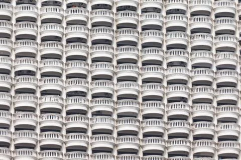 Pattern of terrace ob hight building Stock Photos