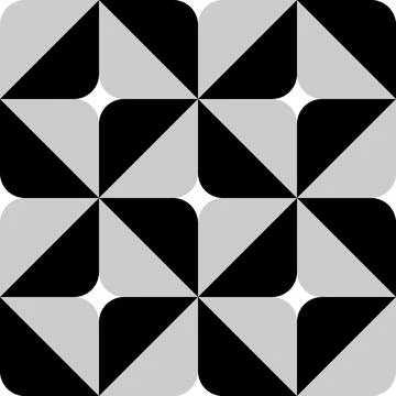 Pattern of tessellated square shapes, rounded corners, divided diagonally. イラスト素材