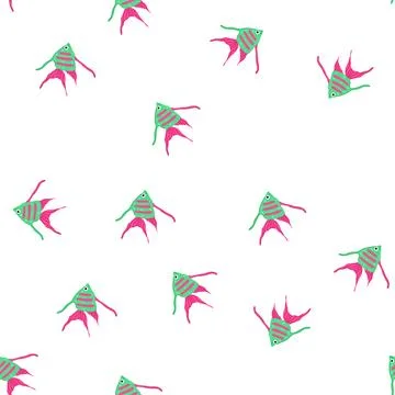 Pattern tetra exotic fish cartoon vector Stock Illustration