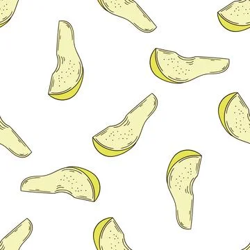 Pattern for textile or kitchen in hand draw style. Seamless pattern Stock Illustration