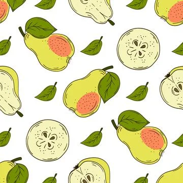 Pattern for textile or kitchen in hand draw style. Seamless pattern Stock Illustration