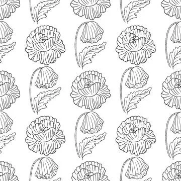 Pattern for textile or kitchen in hand draw style. Monochrome pattern Stock Illustration