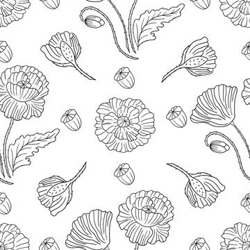 Pattern for textile or kitchen in hand draw style. Monochrome pattern Stock Illustration