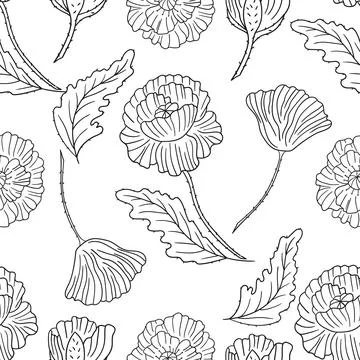 Pattern for textile or kitchen in hand draw style. Monochrome pattern Stock Illustration