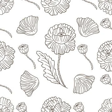 Pattern for textile or kitchen in hand draw style. Monochrome pattern Stock Illustration