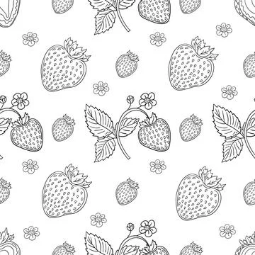 Pattern for textile or kitchen in hand draw style. Monochrome pattern Stock Illustration