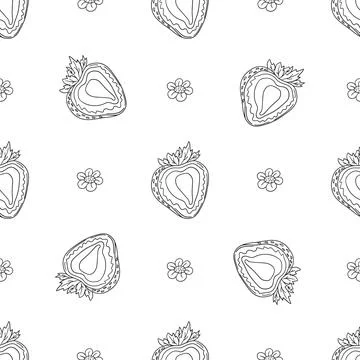 Pattern for textile or kitchen in hand draw style. Monochrome pattern Stock Illustration