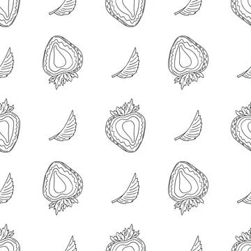 Pattern for textile or kitchen in hand draw style. Monochrome pattern Stock Illustration