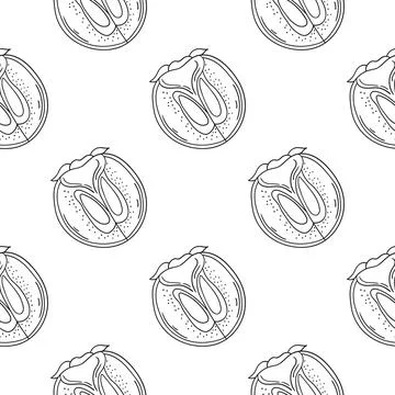 Pattern for textile or kitchen in hand draw style. Monochrome pattern Stock Illustration