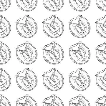 Pattern for textile or kitchen in hand draw style. Monochrome pattern Stock Illustration