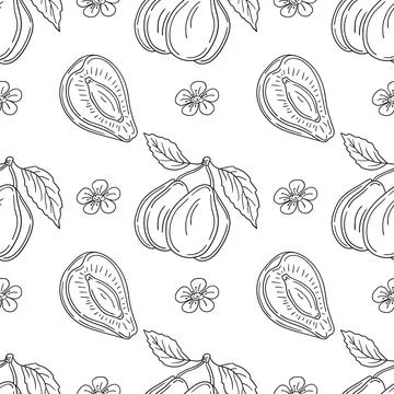 Pattern for textile or kitchen in hand draw style. Monochrome pattern Stock Illustration