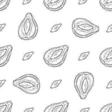 Pattern for textile or kitchen in hand draw style. Monochrome pattern Stock Illustration