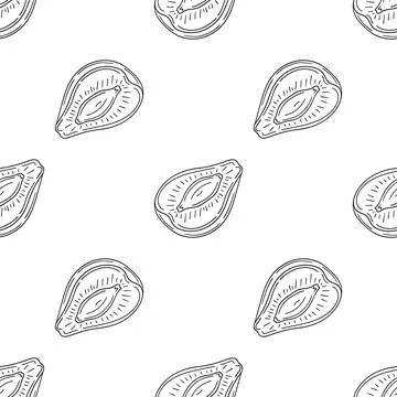 Pattern for textile or kitchen in hand draw style. Monochrome pattern Stock Illustration