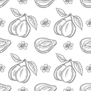 Pattern for textile or kitchen in hand draw style. Monochrome pattern Stock Illustration