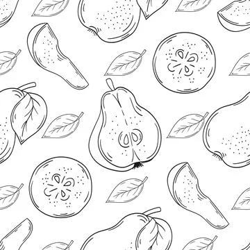 Pattern for textile or kitchen in hand draw style. Monochrome pattern Stock Illustration