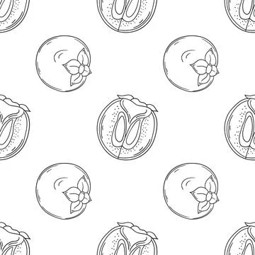 Pattern for textile or kitchen in hand draw style. Monochrome pattern Stock Illustration