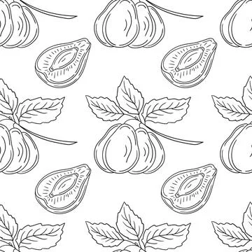 Pattern for textile or kitchen in hand draw style. Monochrome pattern Stock Illustration