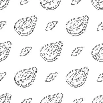 Pattern for textile or kitchen in hand draw style. Monochrome pattern Stock Illustration