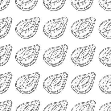 Pattern for textile or kitchen in hand draw style. Monochrome pattern Stock Illustration