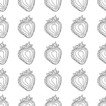 Pattern for textile or kitchen in hand draw style. Monochrome pattern Stock Illustration