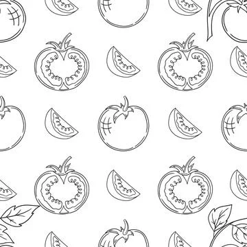 Pattern for textile or kitchen in hand draw style. Monochrome pattern Stock Illustration