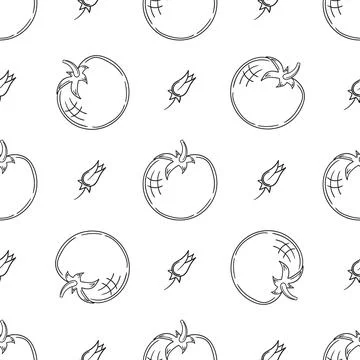 Pattern for textile or kitchen in hand draw style. Monochrome pattern Stock Illustration