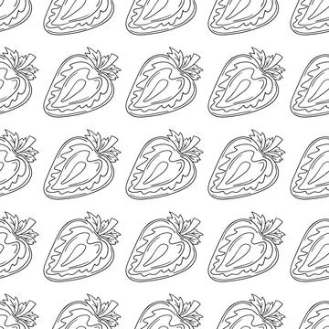 Pattern for textile or kitchen in hand draw style. Monochrome pattern Stock Illustration