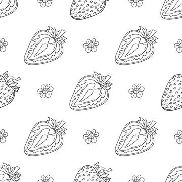 Pattern for textile or kitchen in hand draw style. Monochrome pattern Stock Illustration