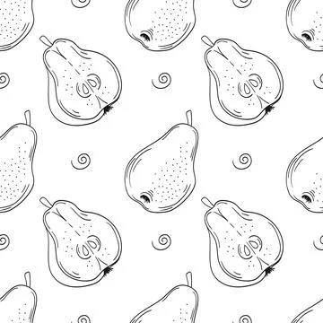 Pattern for textile or kitchen in hand draw style. Monochrome pattern Stock Illustration