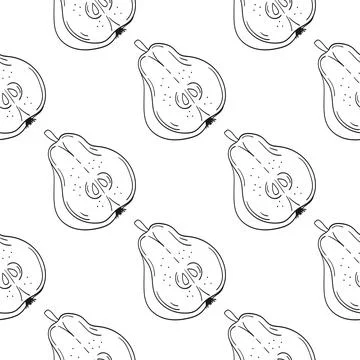 Pattern for textile or kitchen in hand draw style. Monochrome pattern Stock Illustration