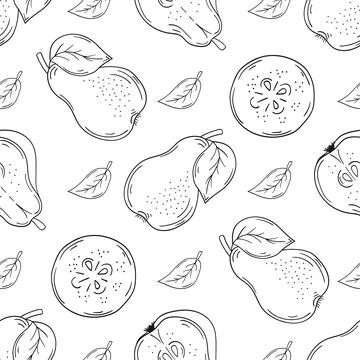Pattern for textile or kitchen in hand draw style. Monochrome pattern Stock Illustration