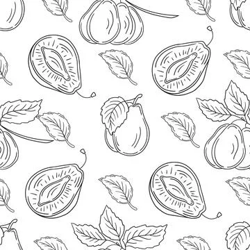 Pattern for textile or kitchen in hand draw style. Monochrome pattern Stock Illustration
