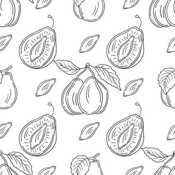 Pattern for textile or kitchen in hand draw style. Monochrome pattern Stock Illustration
