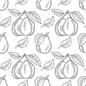 Pattern for textile or kitchen in hand draw style. Monochrome pattern Stock Illustration