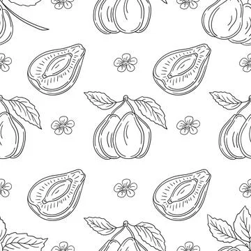 Pattern for textile or kitchen in hand draw style. Monochrome pattern Stock Illustration