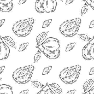 Pattern for textile or kitchen in hand draw style. Monochrome pattern Stock Illustration