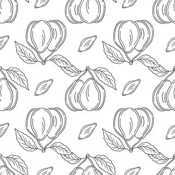 Pattern for textile or kitchen in hand draw style. Monochrome pattern Stock Illustration