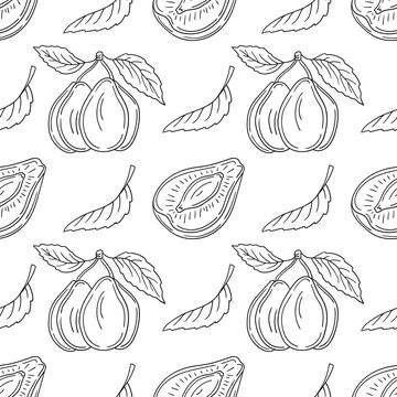 Pattern for textile or kitchen in hand draw style. Monochrome pattern Stock Illustration