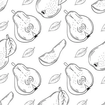 Pattern for textile or kitchen in hand draw style. Monochrome pattern Stock Illustration