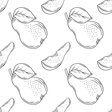 Pattern for textile or kitchen in hand draw style. Monochrome pattern Stock Illustration