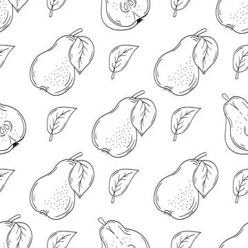 Pattern for textile or kitchen in hand draw style. Monochrome pattern Stock Illustration