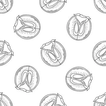 Pattern for textile or kitchen in hand draw style. Monochrome pattern Stock Illustration