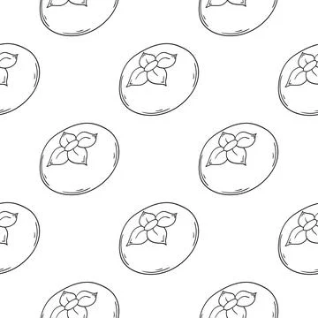Pattern for textile or kitchen in hand draw style. Monochrome pattern Stock Illustration
