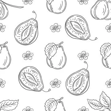 Pattern for textile or kitchen in hand draw style. Monochrome pattern Stock Illustration