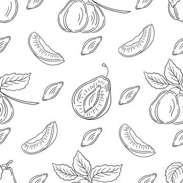 Pattern for textile or kitchen in hand draw style. Monochrome pattern Illustrazione stock