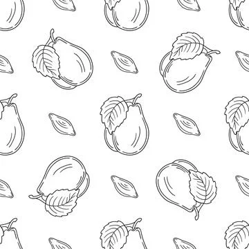 Pattern for textile or kitchen in hand draw style. Monochrome pattern Stock Illustration