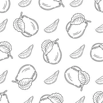 Pattern for textile or kitchen in hand draw style. Monochrome pattern Stock Illustration