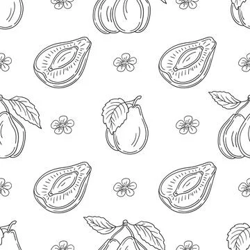 Pattern for textile or kitchen in hand draw style. Monochrome pattern Stock Illustration